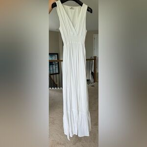 White linen maxi dress